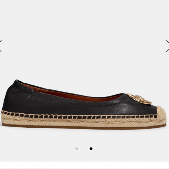 🎀 Coach Clara Leather Ballet Espadrille in Black - Picture 7 of 8
